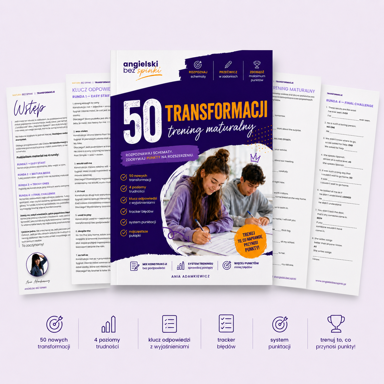 Ebook 50 Transformacji – przykładowe zadania, klucz odpowiedzi i materiały do matury rozszerzonej