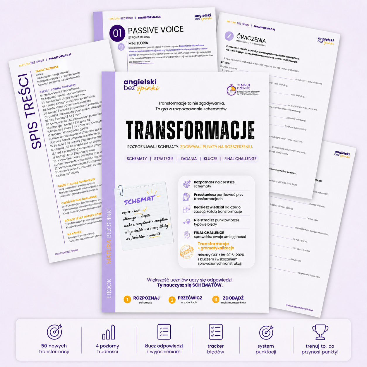Okładka ebooka 50 Transformacji – trening maturalny do matury rozszerzonej z angielskiego